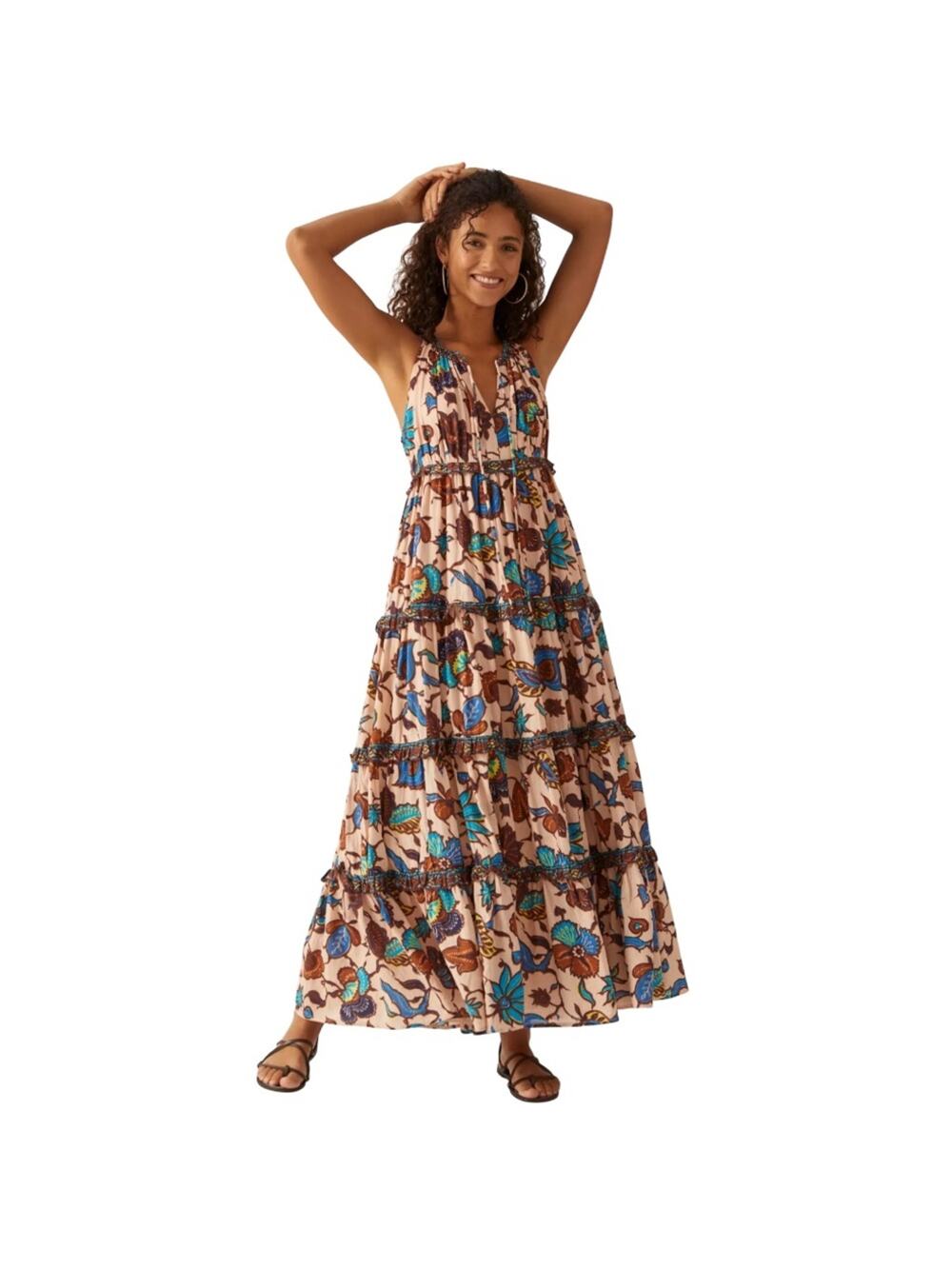 Love The Label Boho Printed Maxi Dress Anthropologie Sz XS